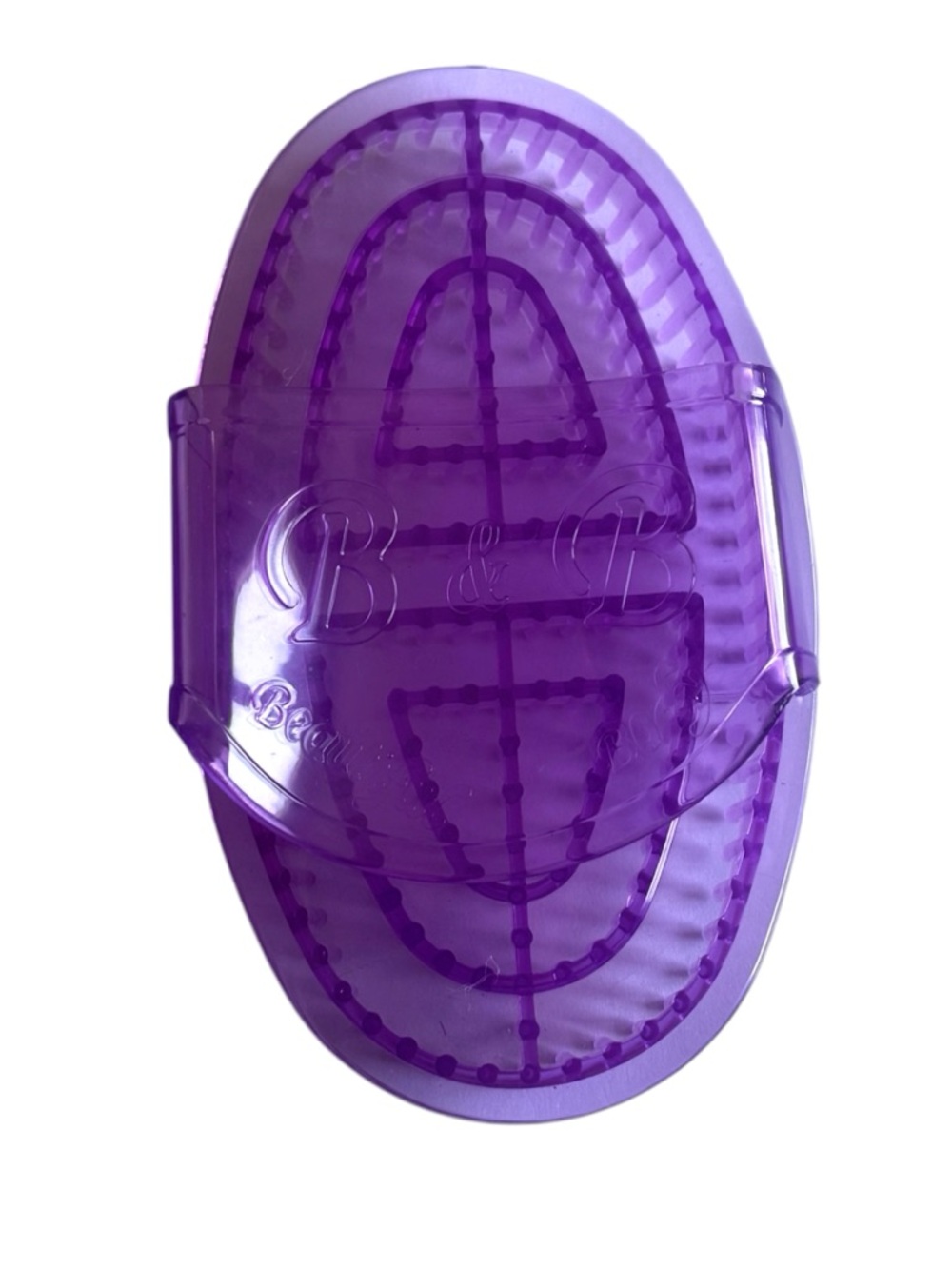 B&B Purple Silicone Handheld Bath Brush with Raised Nubs